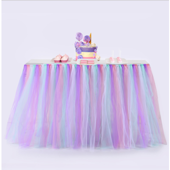 9ft (2.7m) Purple/Blue Tulle Princess Tutu Style Table Skirting