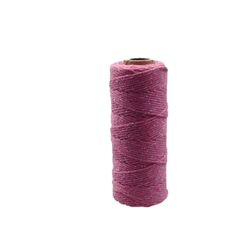 12ply Bakers Twine 100yd - Pink with Silver Metalic Thread