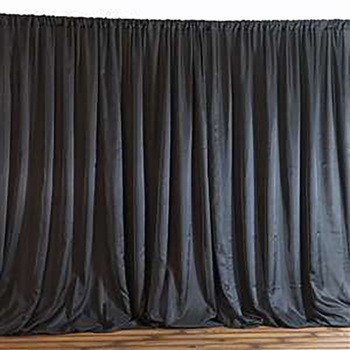 3m  Black Polyester & Sheer Backdrop Curtain