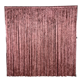 3x3m - Pink Crushed Velvet Wedding Backdrop Curtain