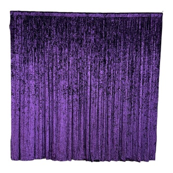 3x3m - Purple Crushed Velvet Wedding Backdrop Curtain