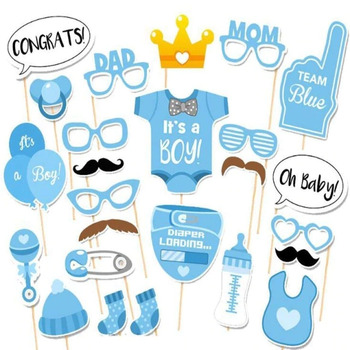 25pc - Baby Shower Photo Props - Boy