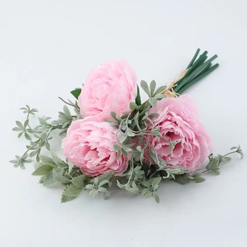 3 Head Peony Bouquet Arrangement - Dusty Pink