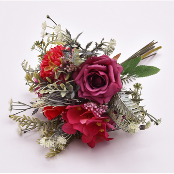 30cm - Mixed Bouquet -  Red/Purple Tones