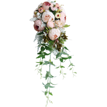 Bridal Teardrop Bouquet - Peony Champagne Pinks