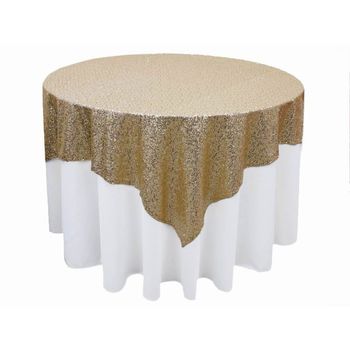Stunning Sequin Table Square Overlay 228cm - Gold