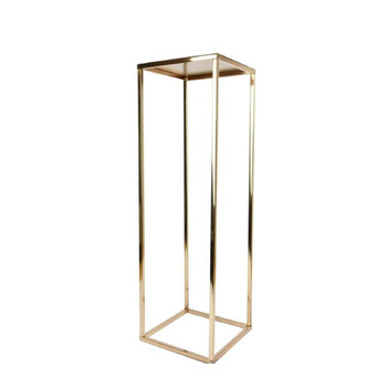 80cm - Gold Metallic Flower Stand with top plate