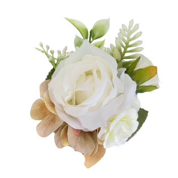 Corsage -  Roses & Hydrangea - White 