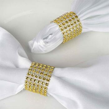 10pk Napkin Rings - Gold Mesh Design