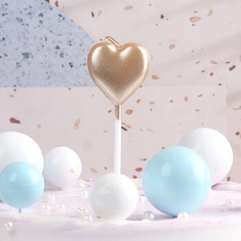 1 x  Champagne Heart Birthday Cake Candle