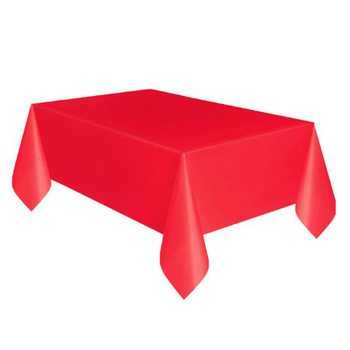 137x275cm Red Plastic Party Tablecloth