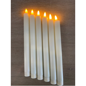 6pc Set of LED Taper Candle 