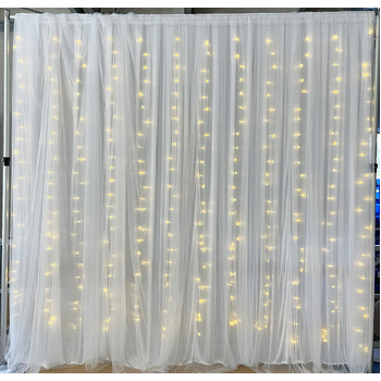 3x3m Warm White LED Curtain Light - 12 drop
