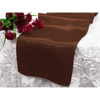 Table Runner Satin - Chocolate