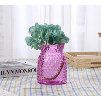 16cm Glass Vase/ Jar - Bright Pink
