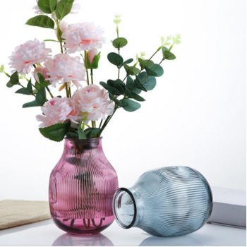 18cm Bud/Posey Glass Belly Vase - PINK