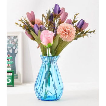 18cm Bud/Posey Glass Vase - BLUE