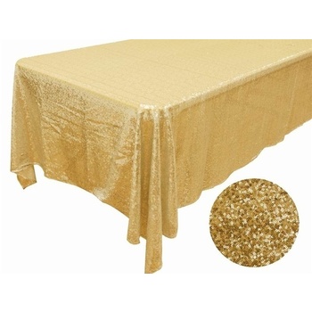 152x320cm Full Sequin Tablecloth - gold