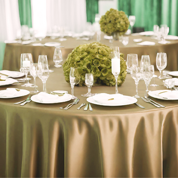 120inch (305cm) Round Satin Tablecloth - Champagne