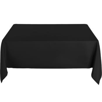 152x260cm Polyester Tablecloth - Black Trestle 