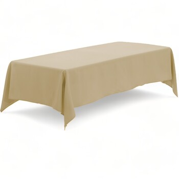 152x320cm Polyester Tablecloth - Champagne Trestle