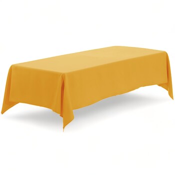 152x320cm Polyester Tablecloth - Gold Trestle