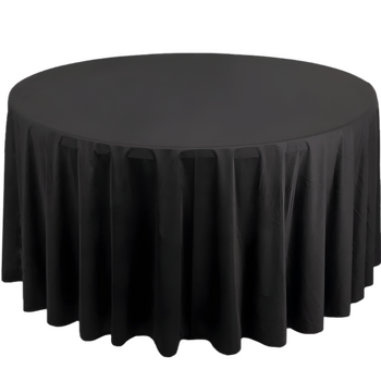 178cm Polyester  Round Tablecloth - Black