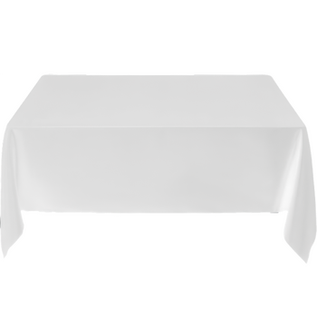 228x396cm Polyester Tablecloth -  White Trestle