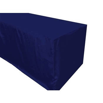 6Ft (1.8m)  Fitted Polyester  Tablecloths - Navy