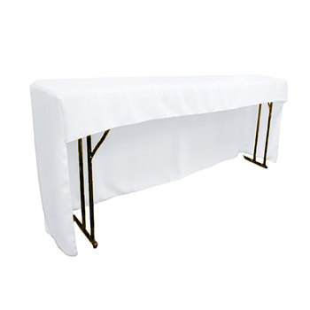 6Ft (1.8m)  3 Sided Fitted Polyester Tablecloths - White
