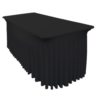 6Ft (1.8m) Black SEMI Fitted Lycra Tablecloth Cover