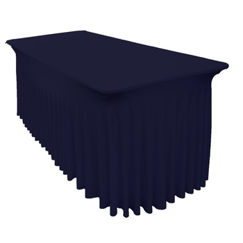 6Ft (1.8m) Navy SEMI Fitted Lycra Tablecloth Cover