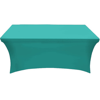 6Ft (1.8m) Turquoise Fitted Lycra Tablecloth Cover