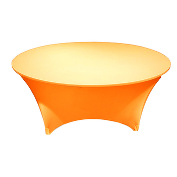 6Ft (1.8m) Orange Round Lycra Fitted Tablecloth Cover