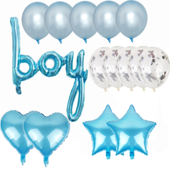 Blue Boys Baby Shower Balloon & Decorating Kit