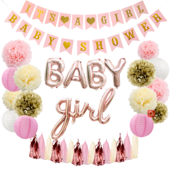 Pink Girl Baby Shower Decorating Kit