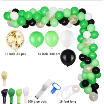 113pc White/Green/Gold Theme Balloon Garland Decorating Kit
