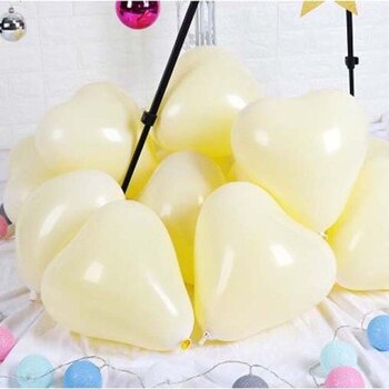 10pcs - 25cm (10")  Pastel Heart Balloons - Yellow