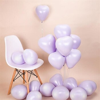10pcs - 25cm (10")  Pastel Heart Balloons - Light Purple