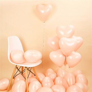 10pcs - 25cm (10")  Pastel Heart Balloons - Peach