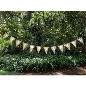 Just Married Burlap Banner/Bunting