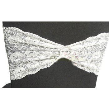 Lycra Chair Band Lace - White