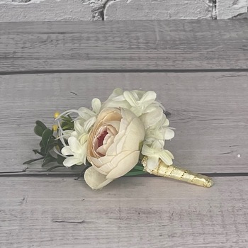 Buttonhole - Champagne Pink/White - Style 6 