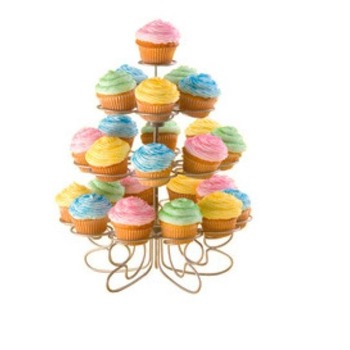 4 Tier - Silver Metal Cup Cake Stand