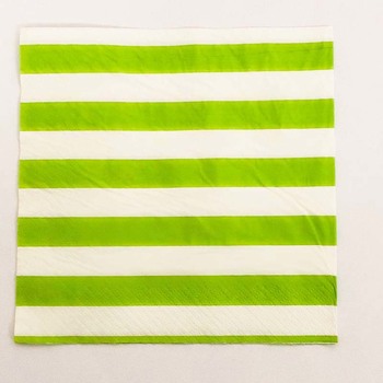 20pk - Paper Party Napkins Green Stripe