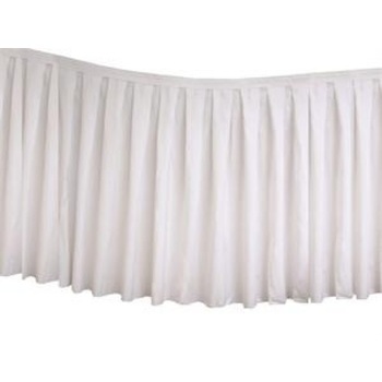 Table Skirting Polyester 6.4m - White Scalloped Edge