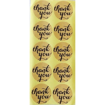 thumb_12 x Craft paper brown Thank you Sticker
