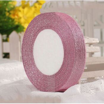 2.5cm  Pink Glitter Ribbon - 25m