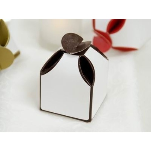 Large View 50pk Two Tone Favor Box  - Chocolate Clearance