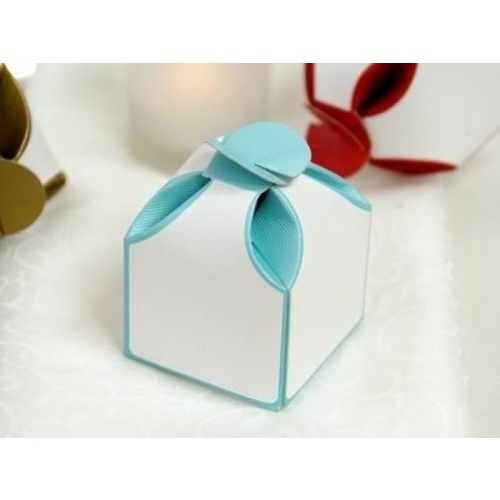 Large View 50pk Two Tone Favor Box - Turquoise Clearance